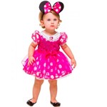 Ficha técnica e caractérísticas do produto Fantasia Minnie Bebê Rosa Luxo Original Disney Rubies
