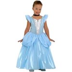 Ficha técnica e caractérísticas do produto Fantasia Princesa Cristal Luxo 35008 - G (10 a 12 Anos) - Azul