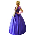 Ficha técnica e caractérísticas do produto Fantasia Princesa Rapunzel Luxo Longo Adulto e Luva