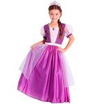 Ficha técnica e caractérísticas do produto Fantasia Rapunzel Enrolados Princesa Infantil Luxo