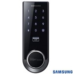 Fechadura Digital Samsung Capacidade com Até 70 Usuários (Senha/Cartão) Prata e Preto - SHS-3321