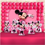 Ficha técnica e caractérísticas do produto Festa Aniversário Minnie Rosa Decoração Cenário Kit Ouro