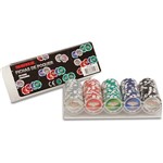 Ficha técnica e caractérísticas do produto Fichas de Pôquer 100 Fichas em Caixa Transparente - Incasa