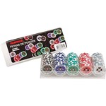 Ficha técnica e caractérísticas do produto Fichas de Pôquer - 100 Unidades em Caixa Transparente - Incasa