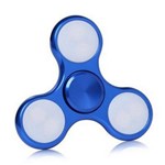 Ficha técnica e caractérísticas do produto Fidget Hand Spinner C/ Led Finger Anti Stress Cor Azul Metalizado