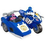 Ficha técnica e caractérísticas do produto Figura Mighty Morphin Power Rangers - Zord Rangers - Moto Triceratops Ranger Azul e Rosa - Mattel