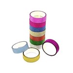 Ficha técnica e caractérísticas do produto Fita Adesiva Decorativa Gliter Washi Tape Scrapbook 10 Unidades