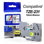 Ficha técnica e caractérísticas do produto Fita Compatível TZe-231 (12mm) para Rotulador Brother (Preto Sobre Branco)
