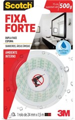 Ficha técnica e caractérísticas do produto Fita Fixa Forte Banheiro 24Mmx1,5Mm 3M