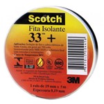 Ficha técnica e caractérísticas do produto Fita Isolante 19mmx5 M Scotch 33 Preto 3M