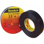 Ficha técnica e caractérísticas do produto Fita Isolante SCOTCH33 19mm X 10m 33+ Preta 3M - 3M