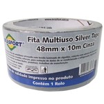 Ficha técnica e caractérísticas do produto Fita Multiuso 48mm 10 Metros Silver Tape Cinza - Brasfort - Brasfort