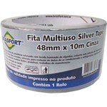 Ficha técnica e caractérísticas do produto Fita Multiuso 48mm 10 Metros Silver Tape Cinza - Brasfort