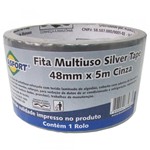 Ficha técnica e caractérísticas do produto Fita Multiuso 48mm 5 Metros Silver Tape Cinza - Brasfort - Brasfort