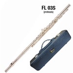 Flauta Eagle Fl03s Prateada Transversal em Dó Case Luxo