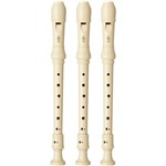 Ficha técnica e caractérísticas do produto 3 Flautas Doce Soprano Barroca Yamaha YRS24B