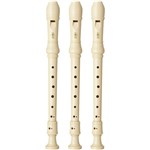 Ficha técnica e caractérísticas do produto 3 Flautas Doce Soprano Germânica Yamaha YRS23G