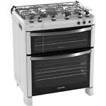 Ficha técnica e caractérísticas do produto Fogão 5 Bocas Diamante Forno Duplo 5038 Branco - Esmaltec - 110V