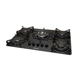 Fogão Cooktop a Gás 5 Bocas Quadrichamas Black Braslar