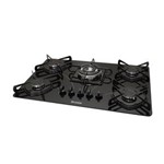 Ficha técnica e caractérísticas do produto Fogão Cooktop a Gás 5 Bocas Quadrichamas Black Braslar