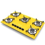 Ficha técnica e caractérísticas do produto Fogão Cooktop Chamalux 5 Bocas Ultra Chama Amarelo Bivolt