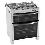 Ficha técnica e caractérísticas do produto Fogão Esmaltec Diamante 5 Bocas 5038 com Forno Duplo - Branco - 110v