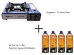 Ficha técnica e caractérísticas do produto Fogareiro Horizontal Frontier Flex + Cartucho de Gás Campgas 4 Un - Nautika