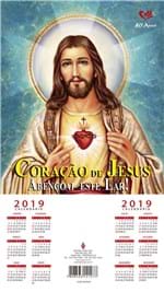Ficha técnica e caractérísticas do produto Folhinha do Sagrado Coracao de Jesus 2019