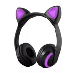Fone de Ouvido Bluetooth Orelha de Gato com Led Headfone - Exbom