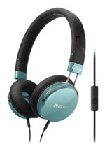 Ficha técnica e caractérísticas do produto Fone de Ouvido com Alça e Microfone Preto e Azul Philips