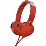 Ficha técnica e caractérísticas do produto Headphone com Microfone Sony Vermelho - MDR-XB550AP/R