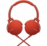 Ficha técnica e caractérísticas do produto Fone de Ouvido com Microfone Mdr Xb550ap/r Vermelho Sony