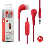 Ficha técnica e caractérísticas do produto Fone de Ouvido Estereo INTRA Auricular com Microfone Vermelho Motorola