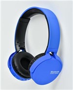 Ficha técnica e caractérísticas do produto Fone de Ouvido Estéreo Sem Fio Extra Bass Bluetooth Azul - Wirelles