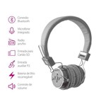 Fone de Ouvido Headphone Bluetooth Boas Cinza para Alcatel One Touch Pop C9
