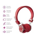 Ficha técnica e caractérísticas do produto Fone de Ouvido Headphone Bluetooth Boas Vermelho para Motorola Moto G4 Plus