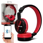 Fone de Ouvido Headphone Wireless Shutt Wave Sem Fio Bluetooth P2 Sd Rádio Fm Mp3 Vermelho