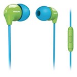Ficha técnica e caractérísticas do produto Fone de Ouvido Headset Philips SHE3575BG Intra-Auricular com Microfone Integrado e Botão de Chamadas - Azul e Verde