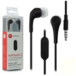 Ficha técnica e caractérísticas do produto Fone de Ouvido Motorola Earbuds 2 SH006 Microfone/Cabo Preto