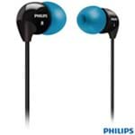Fone de Ouvido Philips SHE3500BL In-Ear Preto com Azul com Auriculares Emborrachados