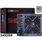 Ficha técnica e caractérísticas do produto Fonte ATX 600W Real Shocker Series 80 Plus White PCYes