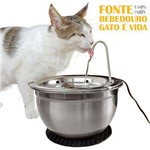 Fonte Bebedouro Automático para Gatos em Aço Inox - 220v