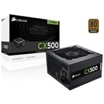 Ficha técnica e caractérísticas do produto Fonte Corsair 80 Plus Bronze CX500 ATX 500W