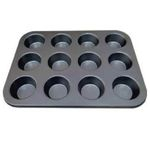 Ficha técnica e caractérísticas do produto Forma Assadeira Em Aço Teflon 12 Muffin Cupcakes 35X26Cm Yazi