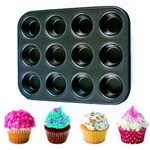 Ficha técnica e caractérísticas do produto Forma de Cupcake, Pão de Queijo com 12 Cavidades Teflon Antiaderente