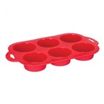 Ficha técnica e caractérísticas do produto Forma de Silicone para Cupcake com 6 Cavidades Redondas Art House ZF1800