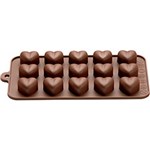 Ficha técnica e caractérísticas do produto Forma para Chocolate Bombom Coração em Silicone - Mart