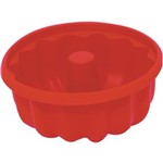 Ficha técnica e caractérísticas do produto Forma para Pudim Silicone 21cm - Vermelho