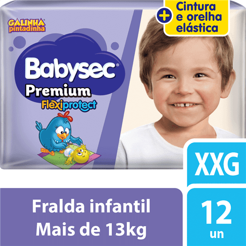 Ficha técnica e caractérísticas do produto Fralda Babysec Galinha Pintadinha Premium Xxg 12 Unids