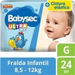 Ficha técnica e caractérísticas do produto Fralda Babysec Ultrasec Tamanho G Pacote Jumbo 24 Fraldas Descartáveis